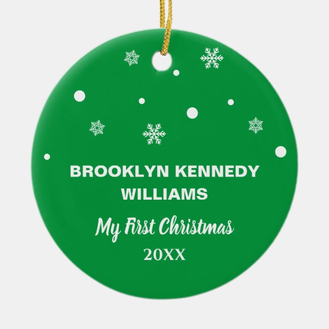 Ornamento De Cerâmica Novo Bebê Bonito Primeiro Natal - Foto Personaliza (Frente)