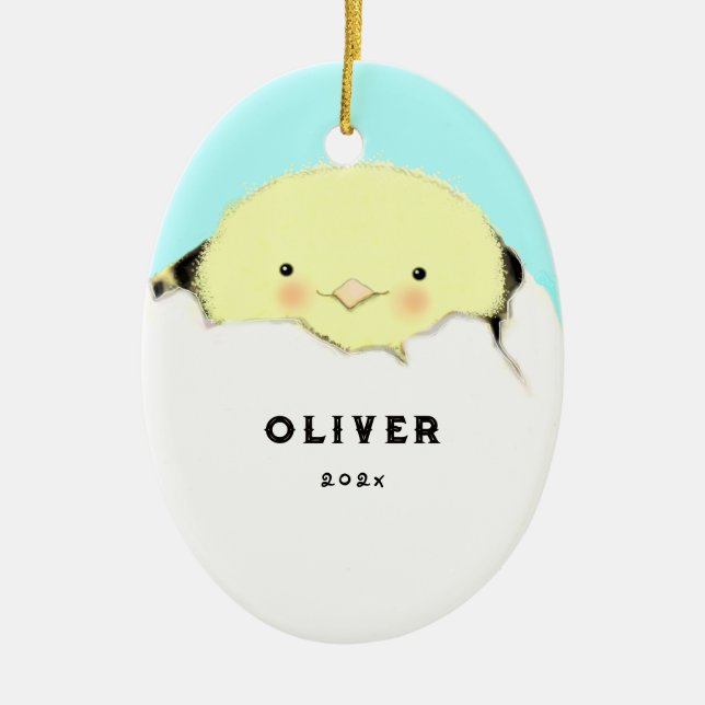 Ornamento De Cerâmica Novo Bebê Primeiro Natal (Frente)