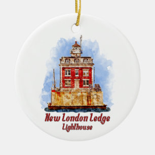 Ornamento De Cerâmica Novo Conector de Aquarela de Ledge de Londres