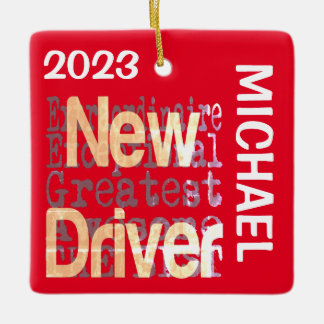 Ornamento De Cerâmica Novo Driver Extraordinário PERSONALIZADO
