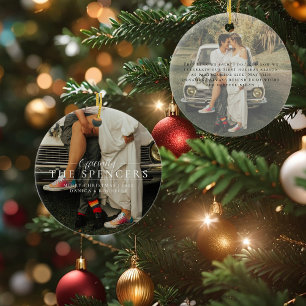 Ornamento De Cerâmica Novo Primeiro Natal Foto personalizada