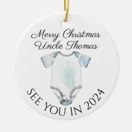 Ornamento De Cerâmica Novo Tio Nova design de anúncio de gravidez do beb