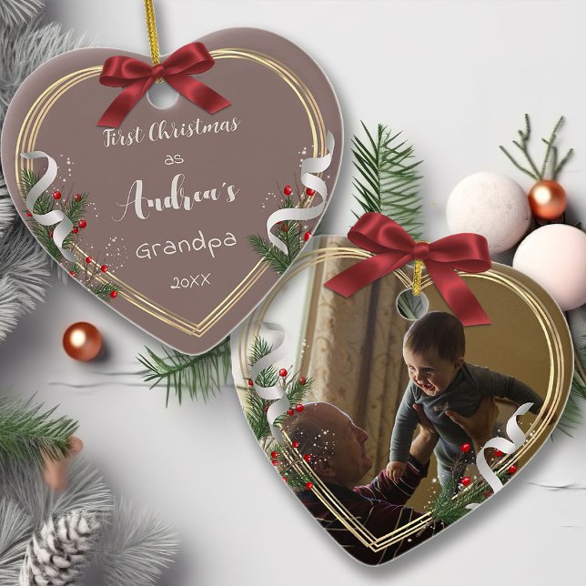 Ornamento De Cerâmica Novo Vovô Novo Bebê 1rua Foto de Natal (Criador carregado)