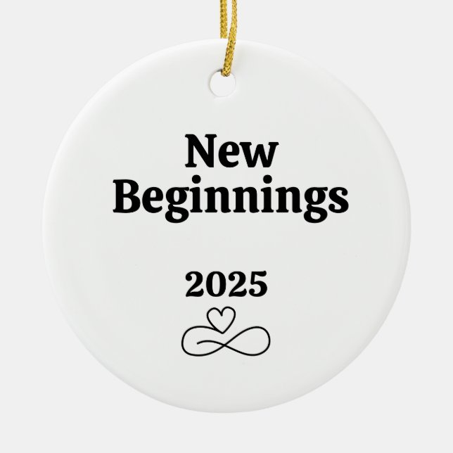 Ornamento De Cerâmica Novos começos, presentes de divórcio para o Natal  (Frente)