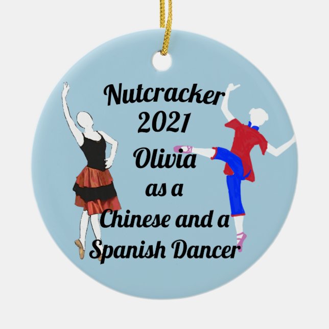 Ornamento De Cerâmica Noz-cracker Ornament-China e Dançarino Espanhol (Frente)