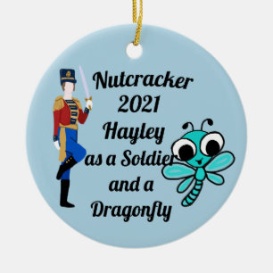 Ornamento De Cerâmica Noz-cracker Ornament Soldier e Dragonfly