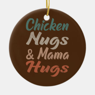 Ornamento De Cerâmica nugs de frango e mama abraça nuggets de criança