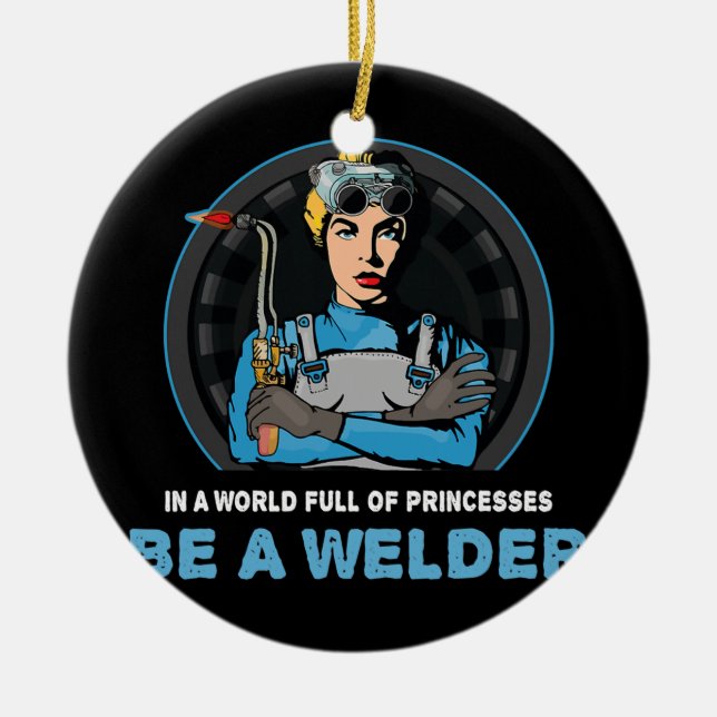 Ornamento De Cerâmica Num Cheio Mundial De Prensas, Ser Soldadura (Frente)