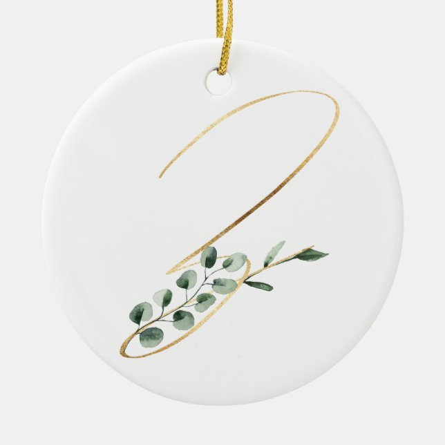 Ornamento De Cerâmica Numeração das iniciais dos feriados de inverno (Frente)