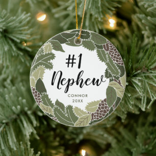 Ornamento De Cerâmica Número 1 Presente Personalizado Do Tio Da Tia