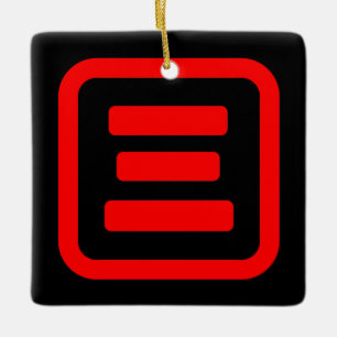 Ornamento De Cerâmica Número Japonês Três 三 【San】 Kanji