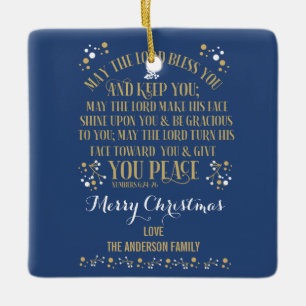 Ornamento De Cerâmica Números de Bênção de Natal Personalizados 6:24