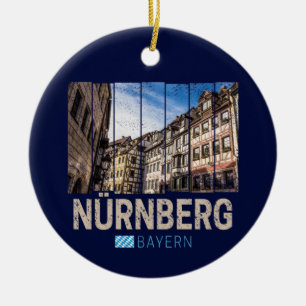 Ornamento De Cerâmica Nuremberg Vintage Bavaria Germany Souvenir