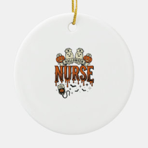 Ornamento De Cerâmica Nurse de Halloween Vintage Fantasma Desenho de Abó