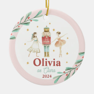 Ornamento De Cerâmica Nutcracker Ballet de Inverno Natal