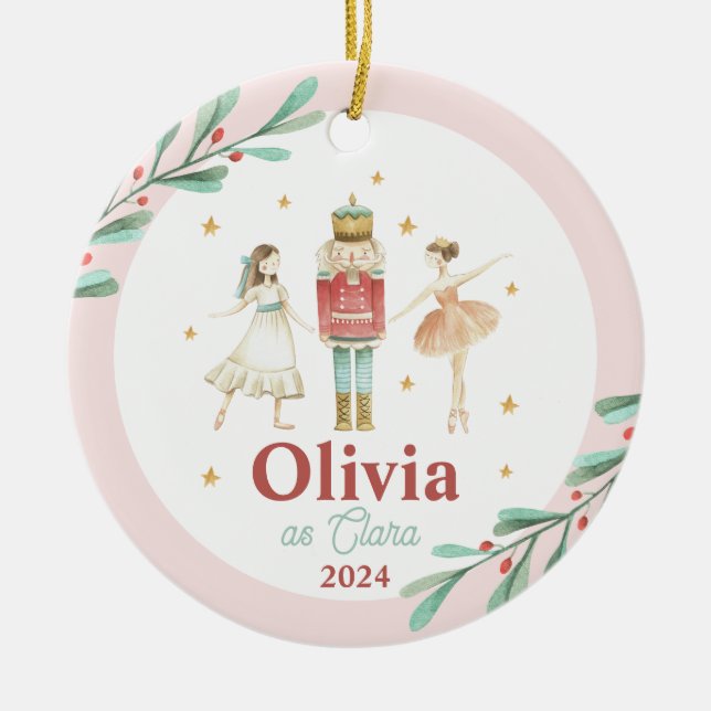 Ornamento De Cerâmica Nutcracker Ballet de Inverno Natal (Frente)
