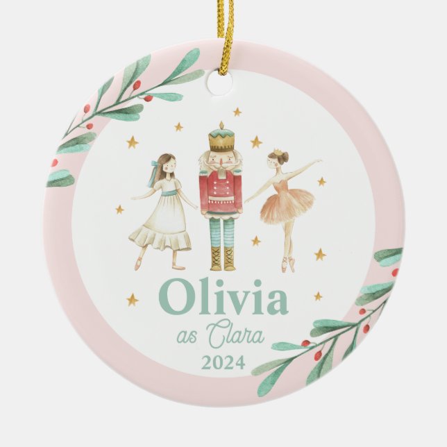 Ornamento De Cerâmica Nutcracker Ballet de Inverno Natal (Frente)
