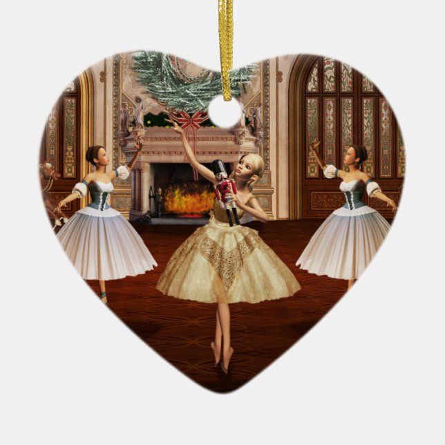 Ornamento De Cerâmica Nutcracker - Buon Natale Italiana Heart Ornament (Frente)