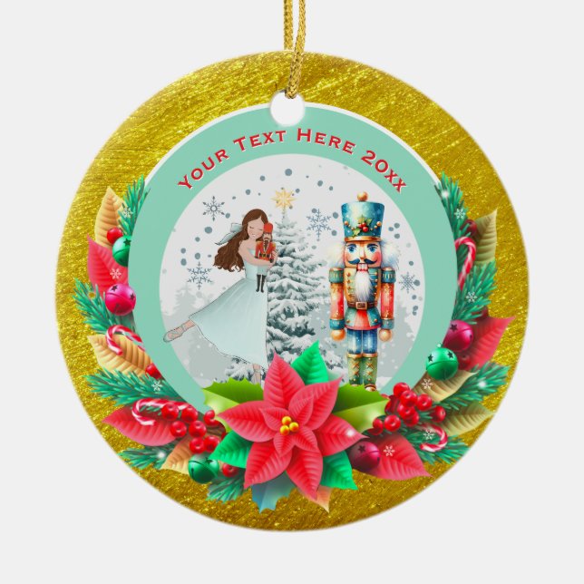 Ornamento De Cerâmica Nutcracker Christmas, Family Holiday Keepsake Gift (Frente)