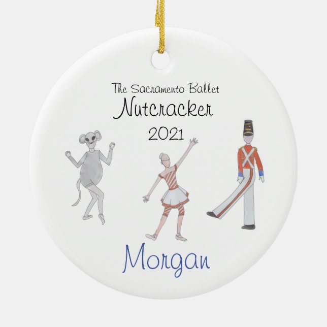 Ornamento De Cerâmica Nutcracker Keepsasaame Ornament (personalizado) (Traseira)