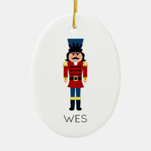Ornamento De Cerâmica Nutcracker Natal Holiday NAME Classic