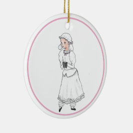 Ornamento De Cerâmica Nutcracker White Lamb Ballerina Personalizado Orna