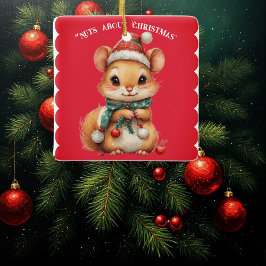 Ornamento De Cerâmica Nuts About Christmas Playful Squirrel Winter Dress