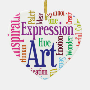 Ornamento De Cerâmica Nuvem da palavra da arte e da inspiração de pess