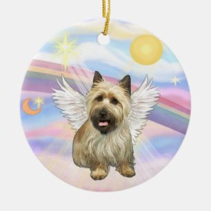Ornamento De Cerâmica Nuvens - Cairn Terrier (máscara negra)