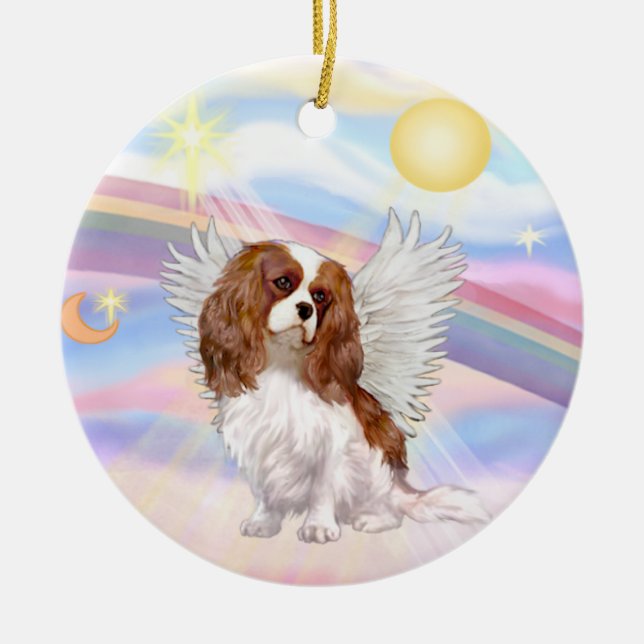 Ornamento De Cerâmica Nuvens - Cavalier King Charles (blenheim) (Frente)