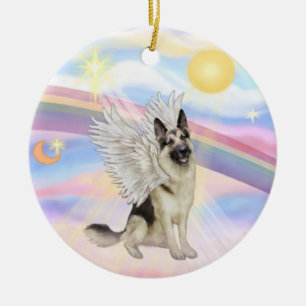 Ornamento De Cerâmica Nuvens - German shepherd ( nº 9)