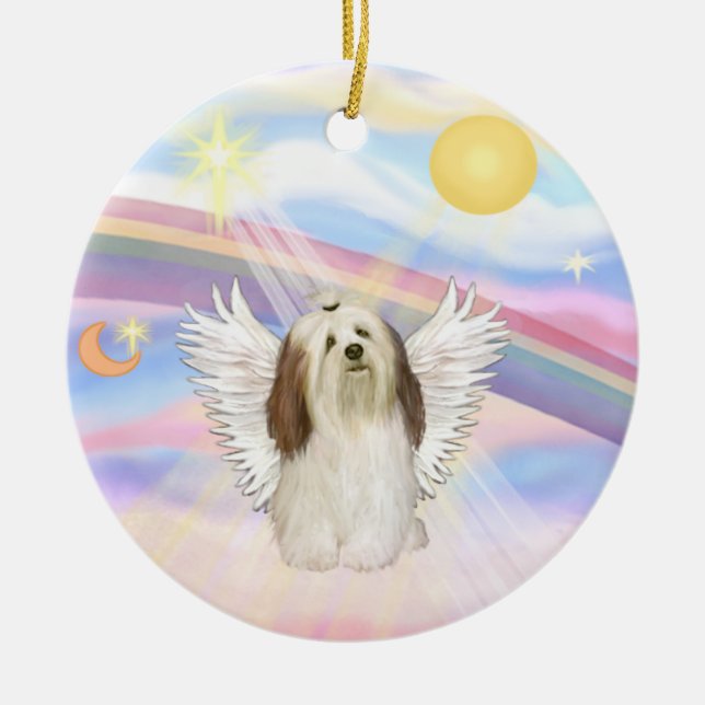 Ornamento De Cerâmica Nuvens - Havanese (Frente)