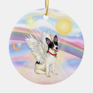 Ornamento De Cerâmica Nuvens - Rato Terrier Angel
