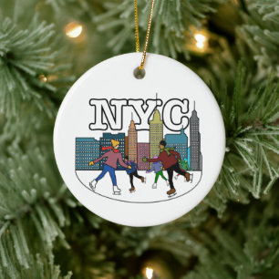 Ornamento De Cerâmica NYC Ice Skating