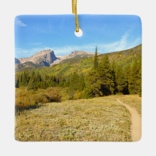 Ornamento De Cerâmica Nymph Lake Trail no início do outono (Frente)