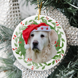 Ornamento De Cerâmica O 1º Natal da Foto do Seu Cachorro na Casa FurEver