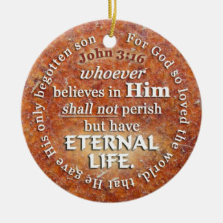 Ornamento De Cerâmica O 3:16 de John para o deus amou assim o verso da