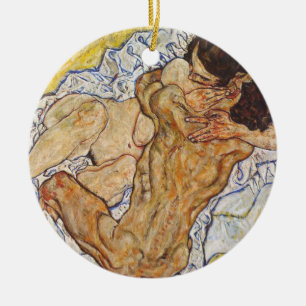 Ornamento De Cerâmica O Abraço Egon Schiele