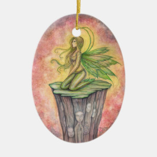 Ornamento De Cerâmica O Adorno da Fada Verde