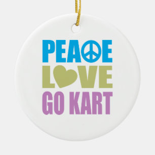Ornamento De Cerâmica O amor da paz vai Kart