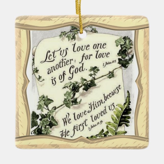 Ornamento De Cerâmica O Amor É de Deus (Frente)
