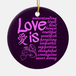 Ornamento De Cerâmica o amor é... nomes personalizados e edição de d