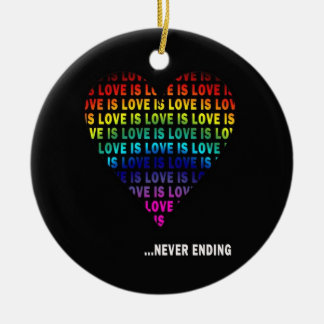 ORNAMENTO DE CERÂMICA O AMOR É… NUNCA TERMINANDO