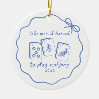 Ornamento De Cerâmica O ano em que aprendi Mahjong 2026 