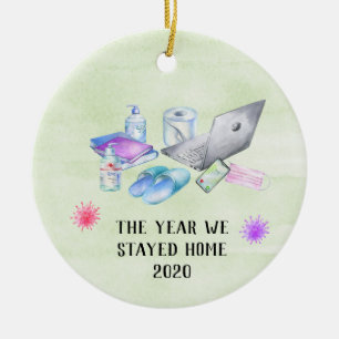 Ornamento De Cerâmica O Ano em que Ficamos em Casa 2020 Natal Covid