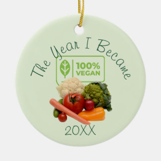 Ornamento De Cerâmica O Ano em que Me Tornei 100% Vegano