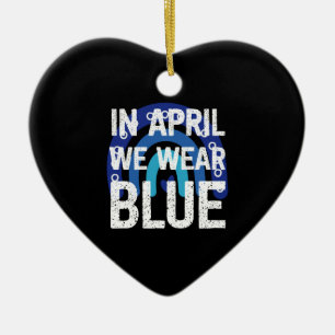 Ornamento De Cerâmica O Arco-Íris Em Abril Vestimos A Consciência Do Aut