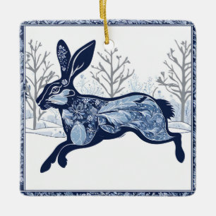 Ornamento De Cerâmica O Assustador Impressionante do Hares Winter