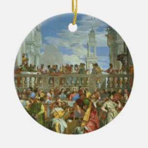 Ornamento De Cerâmica O banquete do casamento em Cana, c.1562 (óleo em