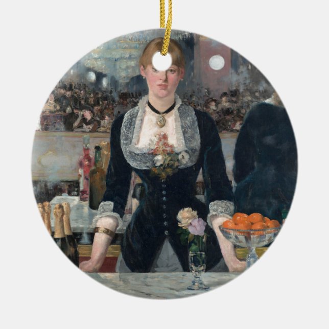 Ornamento De Cerâmica O bar de Edouard Manet um no Folies-Bergère (Frente)